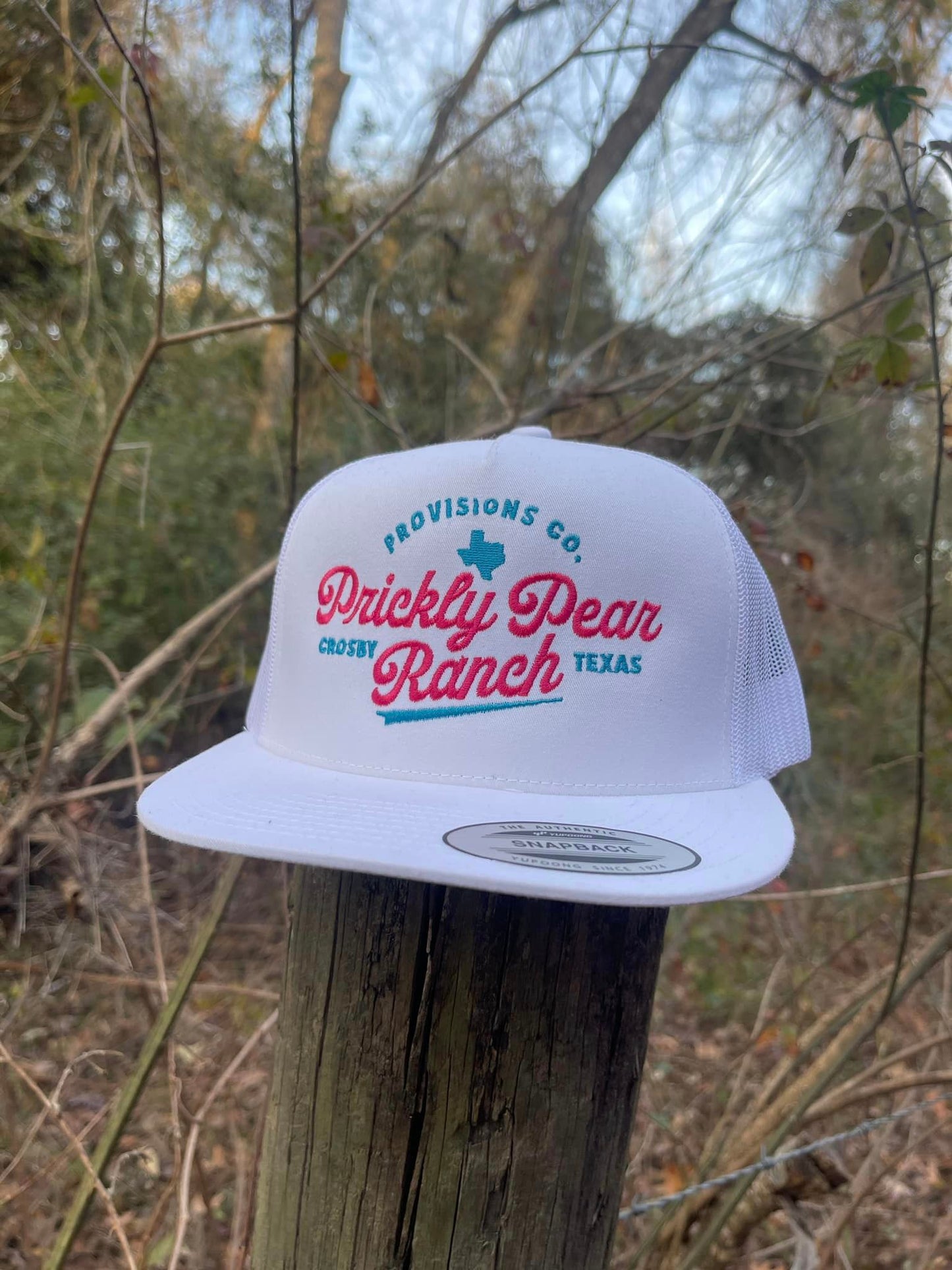 PPR White with Pink & Turquoise Letters Cap