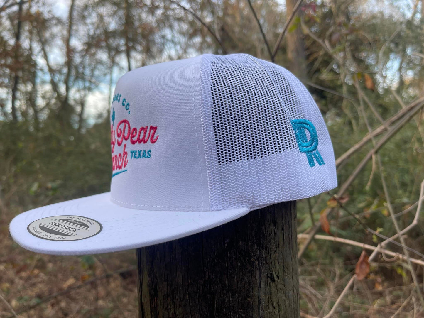 PPR White with Pink & Turquoise Letters Cap